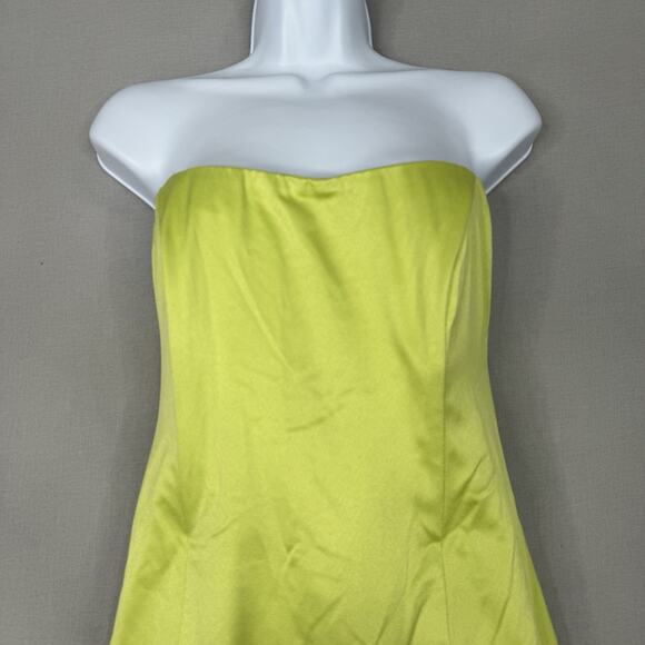 Elliatt Womens Dress M Lime Green Emani Strapless Corset Bust Satin Y2K Party - Picture 3 of 14